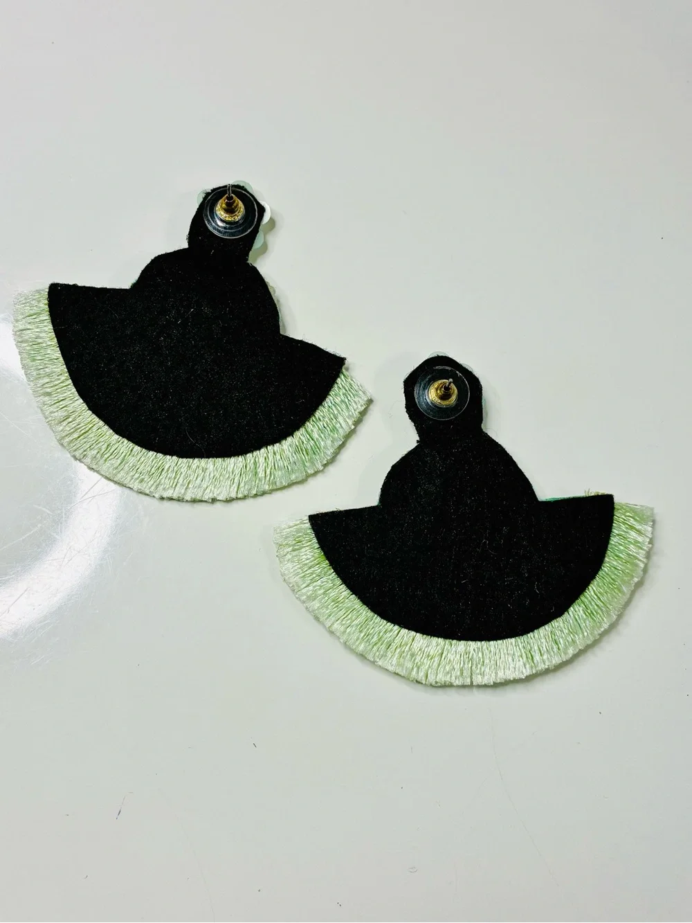 Mint Green Sequined & Beaded Fan Tassel Earrings for Boho Chic Women Summer